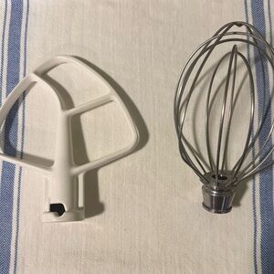 Stainless Steel and White KitchenAid Mixer Attachments